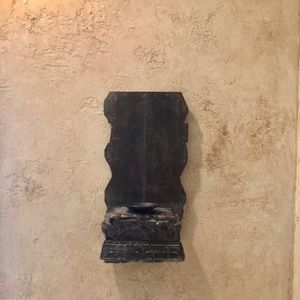 Hand-carved Solid Wood Wall Sconce/Candle Holder